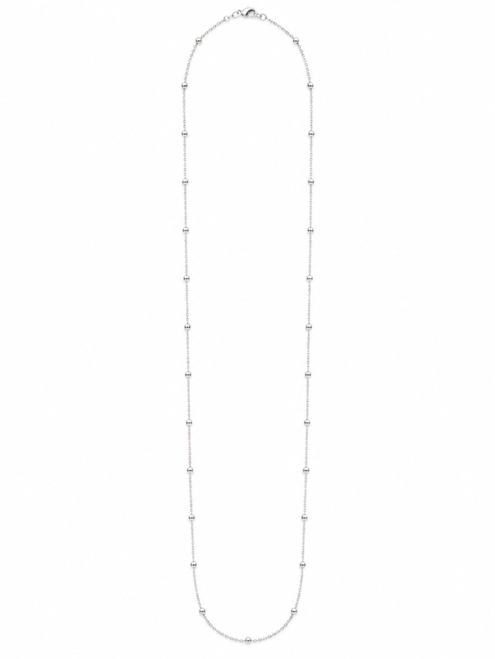Silver-Tone Ball Station Necklace